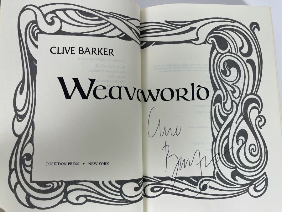 Signed First Edition Hardcover Book Weave-World By Clive Barker [Photo 5]