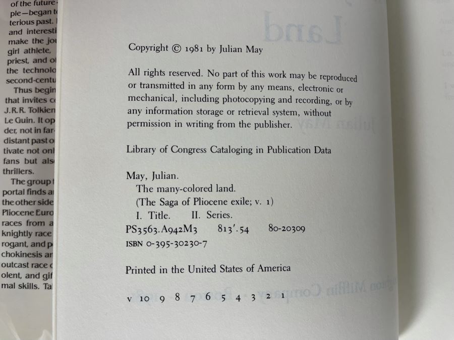 Signed Limited / First Edition Hardcover Book The Many-Colored Land By Julian May [Photo 8]