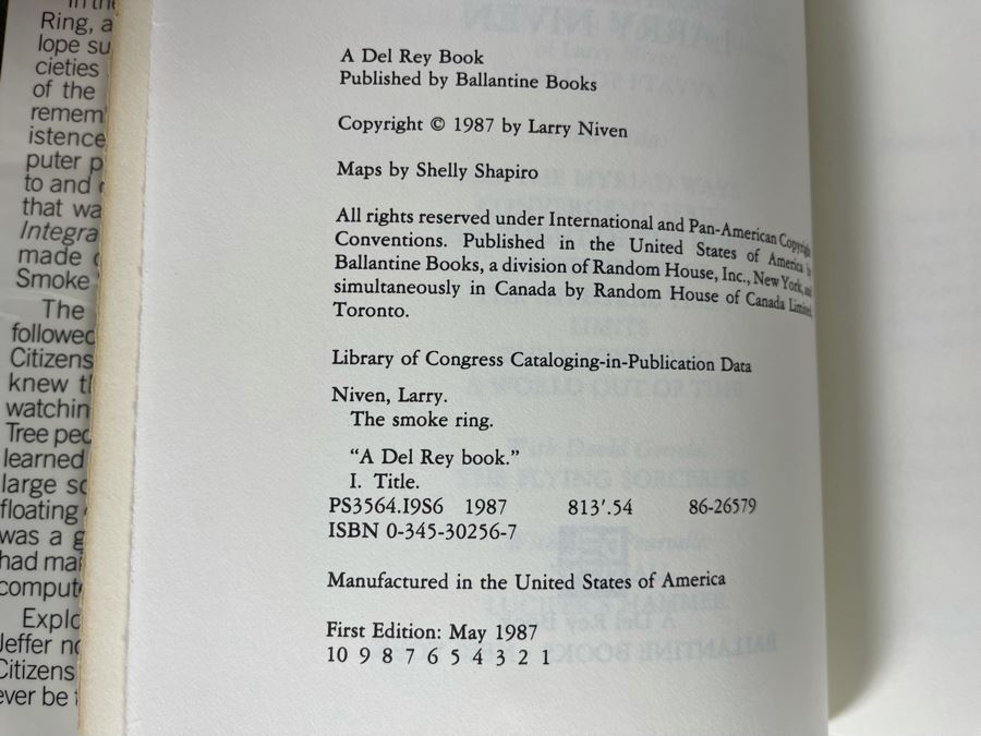 Signed First Edition Hardcover Book The Smoke Ring By Larry Niven [Photo 7]