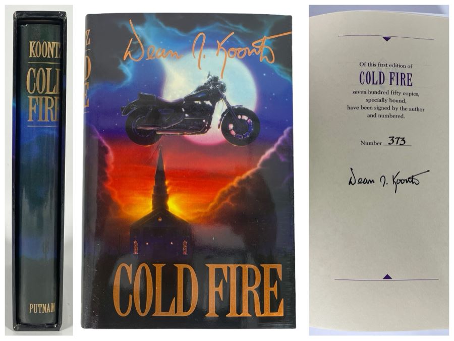 Signed Limited / First Edition Hardcover Book With Slipcover Cold Fire By Dean Koontz