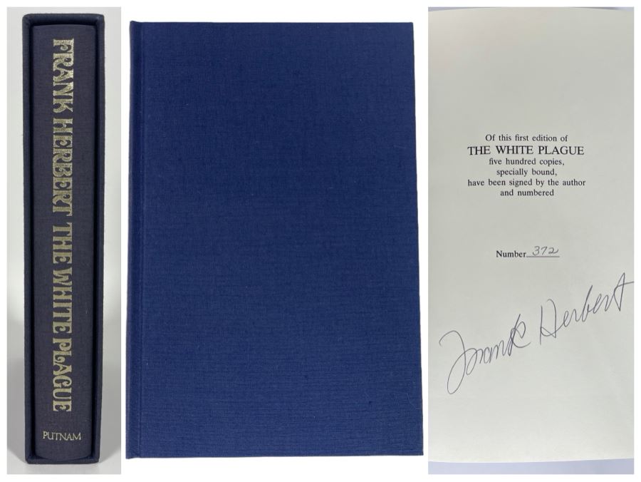 Signed Limited / First Edition Hardcover Book With Slipcover The White Plague By Frank Herbert (Author Of DUNE)
