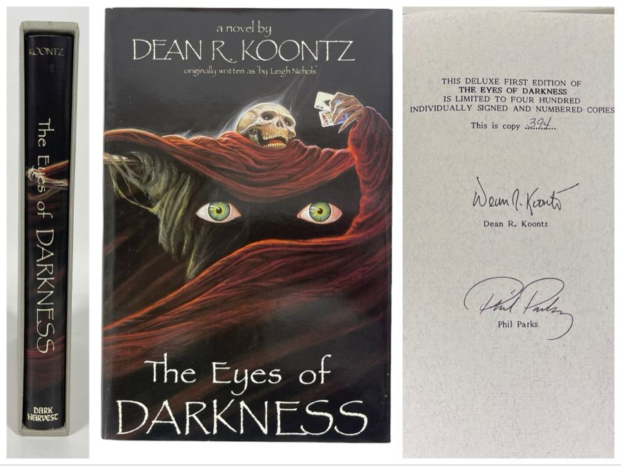 Signed Limited / First Edition Hardcover Book The Eyes Of Darkness By Dean R. Koontz Signed By Dean Koontz And Phil Parks