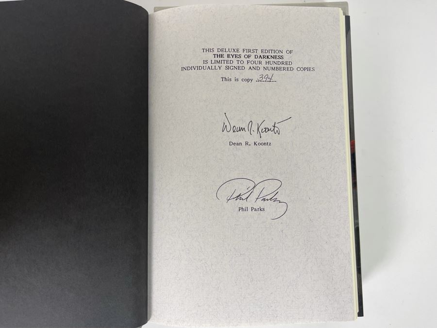 Signed Limited / First Edition Hardcover Book The Eyes Of Darkness By Dean R. Koontz Signed By Dean Koontz And Phil Parks [Photo 6]