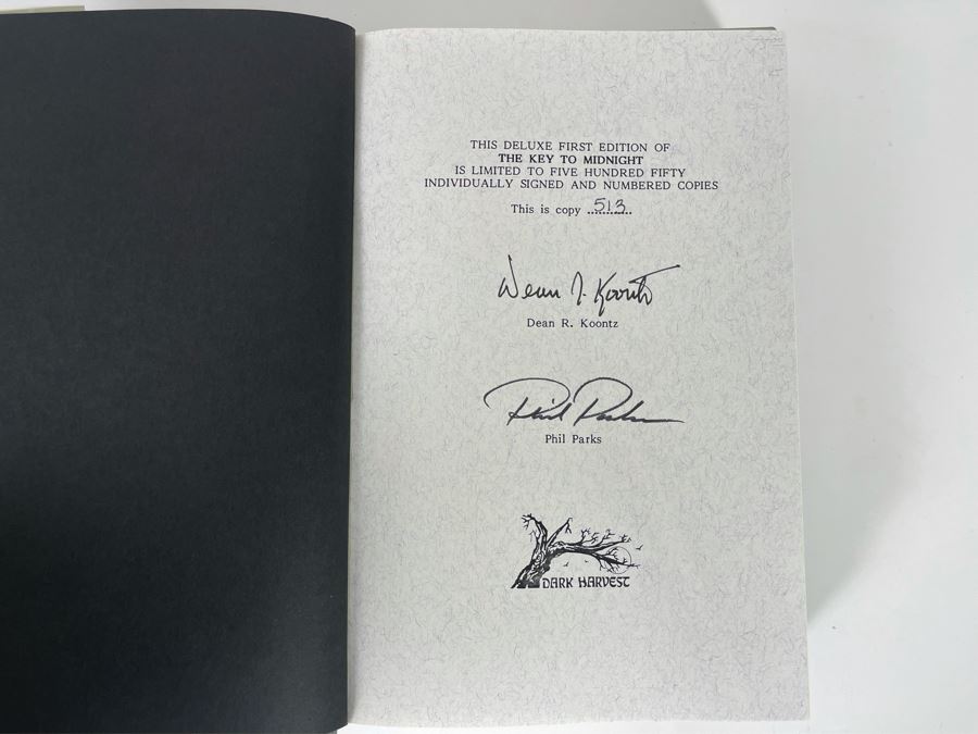 Signed Limited / First Edition Hardcover Book The Key To Midnight By Dean R. Koontz Signed By Dean Koontz And Phil Parks [Photo 5]