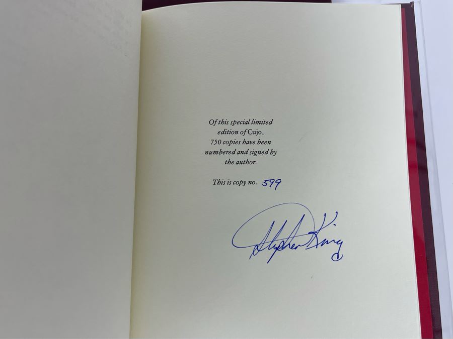 Signed Limited / First Edition Hardcover Book With Slipcover Cujo By ...