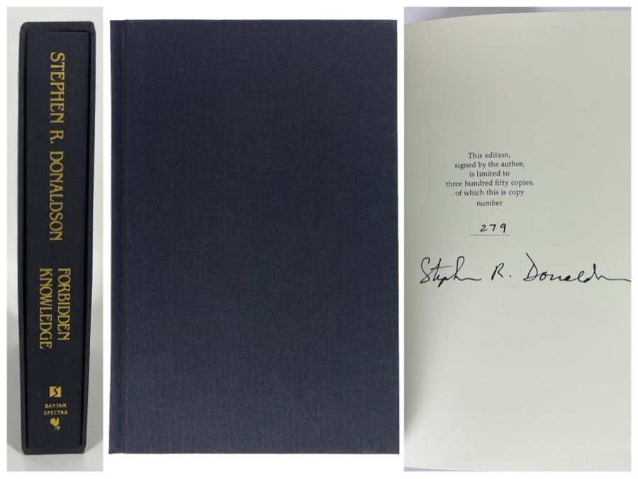 Signed Limited / First Edition Hardcover Book With Slipcover Forbidden Knowledge By Stephen R. Donaldson