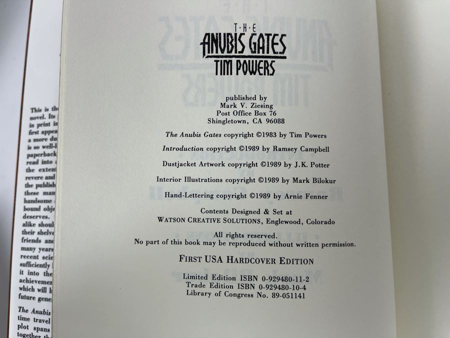Signed Limited / First Edition Hardcover Book With Slipcover The Anubis Gates By Tim Powers [Photo 8]