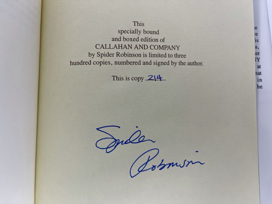 Signed Limited / First Edition Hardcover Book With Slipcover Callahan And Company By Spider Robinson [Photo 8]