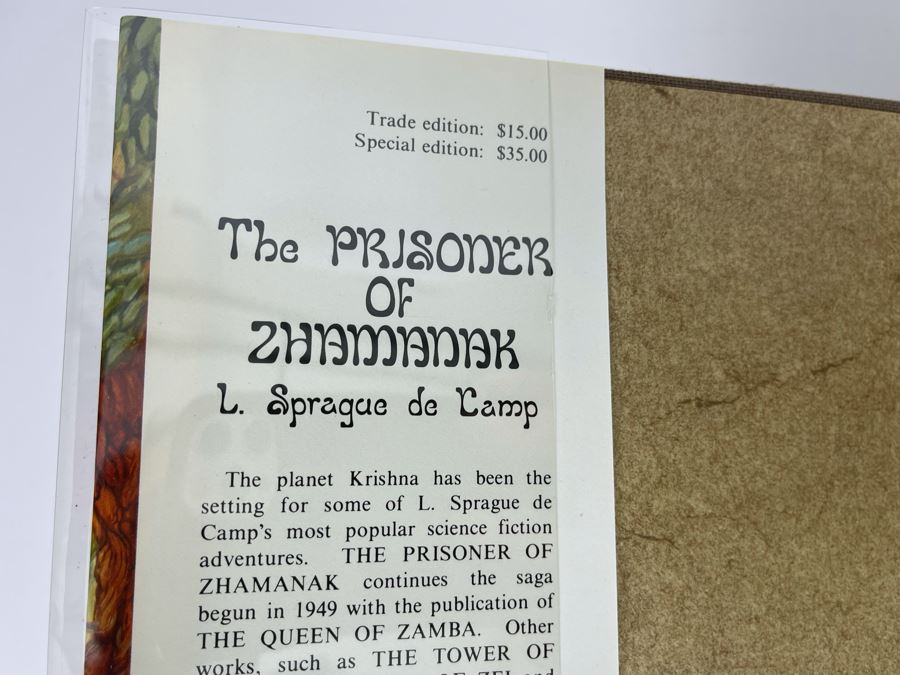 Signed Limited / First Edition Hardcover Book With Slipcover The Prisoner Of Zhamanak By L. Sprague De Camp [Photo 4]