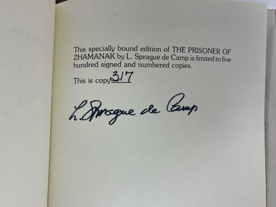 Signed Limited / First Edition Hardcover Book With Slipcover The Prisoner Of Zhamanak By L. Sprague De Camp [Photo 7]