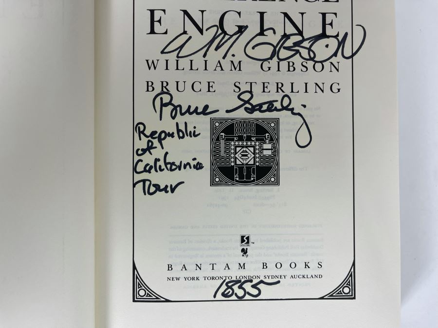 Signed First Edition Hardcover Book The Difference Engine By William Gibson And Bruce Sterling [Photo 5]