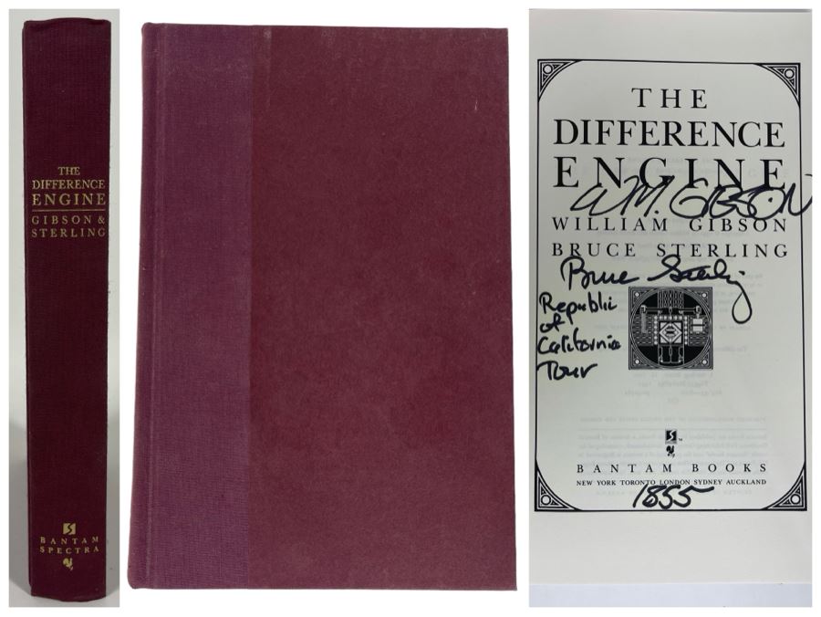 Signed First Edition Hardcover Book The Difference Engine By William Gibson And Bruce Sterling
