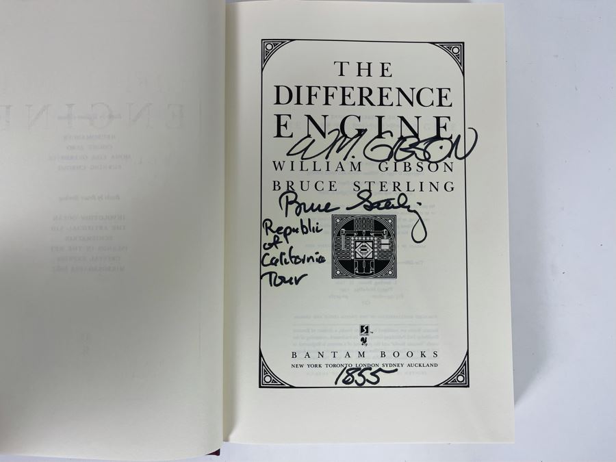 Signed First Edition Hardcover Book The Difference Engine By William Gibson And Bruce Sterling [Photo 4]