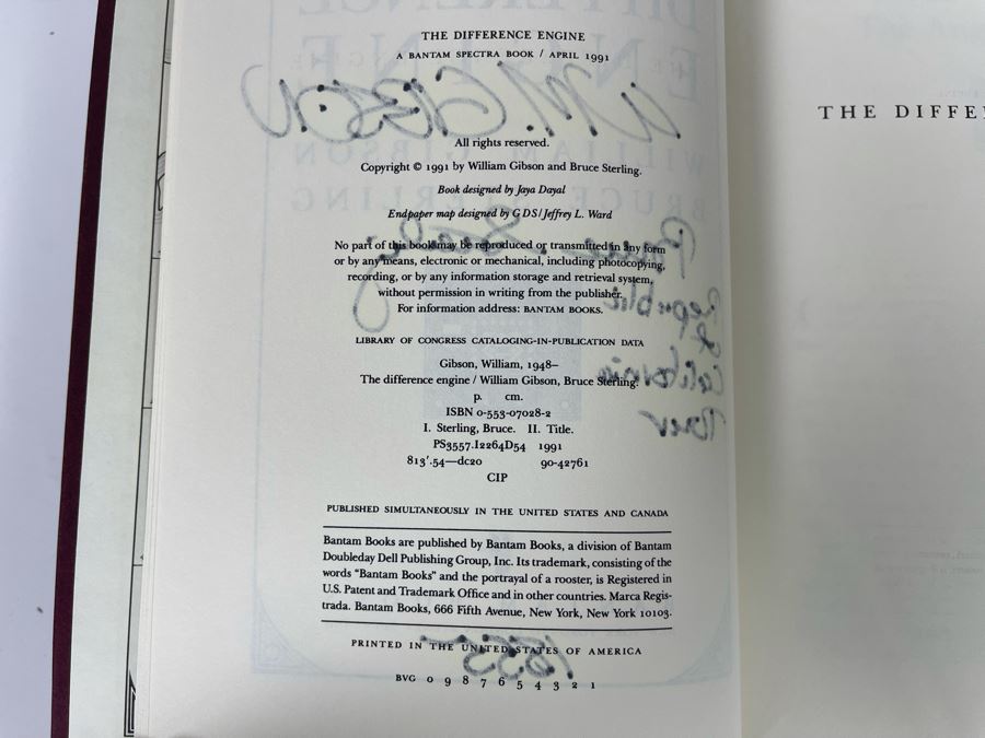 Signed First Edition Hardcover Book The Difference Engine By William Gibson And Bruce Sterling [Photo 6]