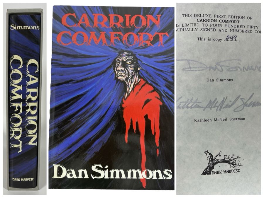 Signed Limited / First Edition Hardcover Book With Slipcover Carrion Comfort By Dan Simmons
