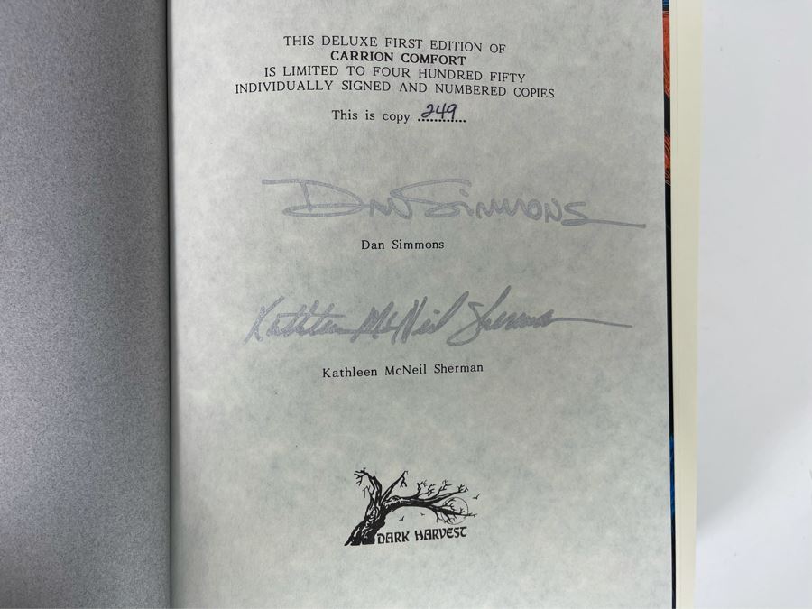 Signed Limited / First Edition Hardcover Book With Slipcover Carrion Comfort By Dan Simmons [Photo 7]