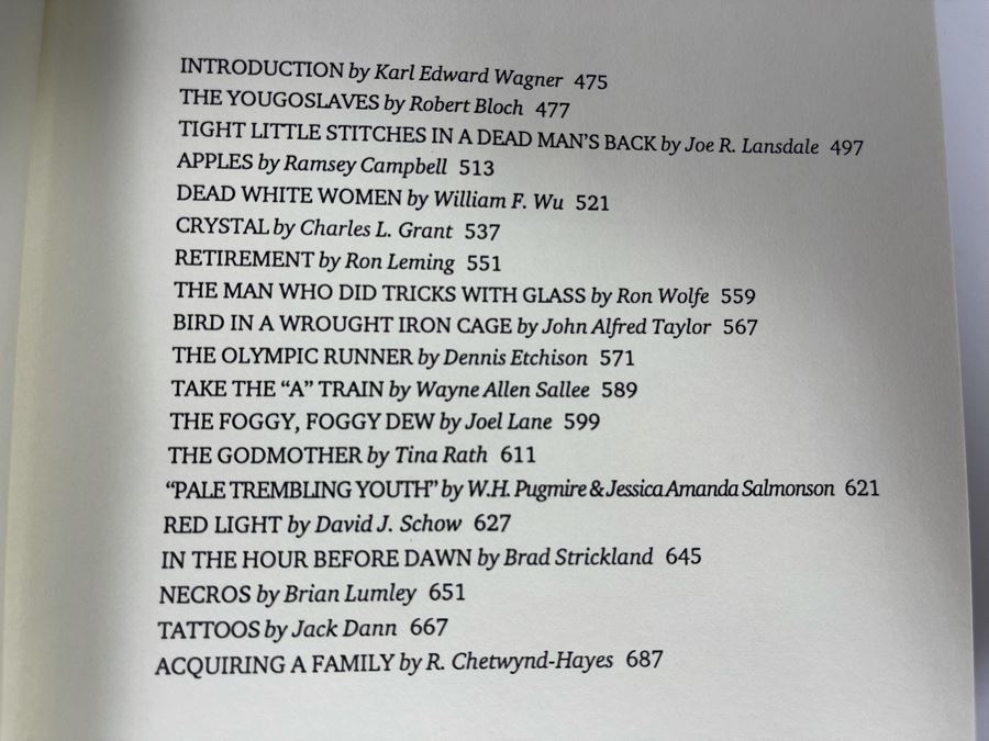 Signed Limited / First Edition Hardcover Book With Case Horrorstory Volume One Edited By Karl Edward Wagner Signed By Multiple Authors - See Photos [Photo 21]