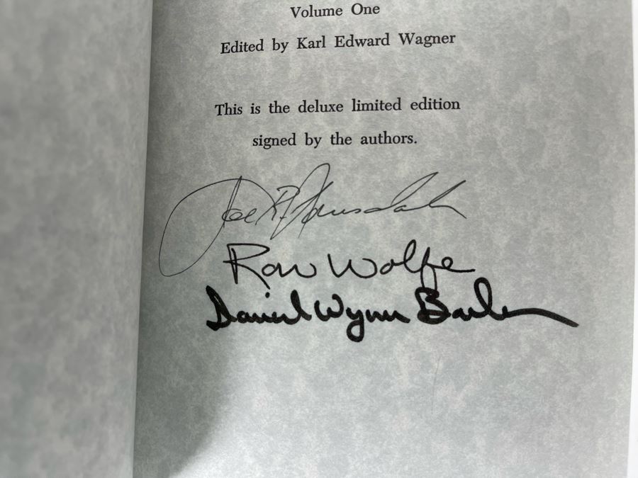 Signed Limited / First Edition Hardcover Book With Case Horrorstory Volume One Edited By Karl Edward Wagner Signed By Multiple Authors - See Photos [Photo 11]