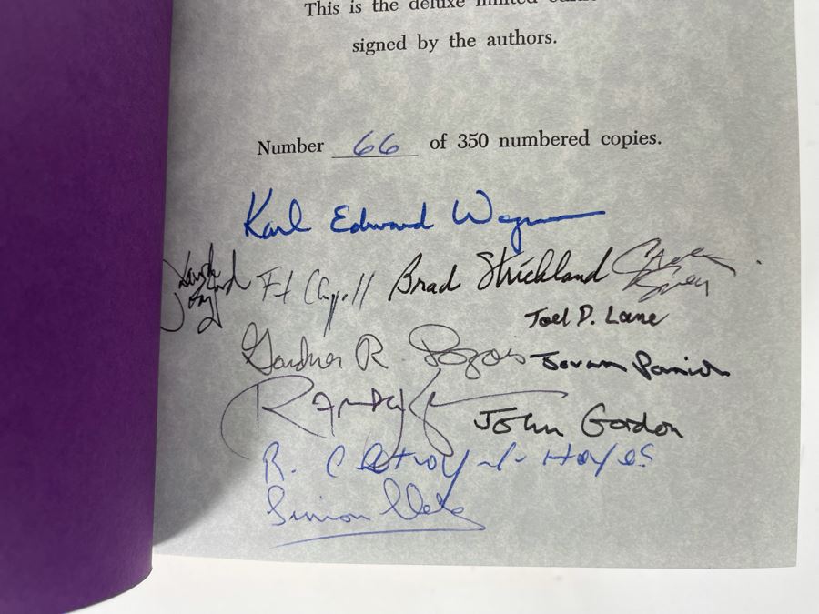 Signed Limited / First Edition Hardcover Book With Case Horrorstory Volume One Edited By Karl Edward Wagner Signed By Multiple Authors - See Photos [Photo 8]