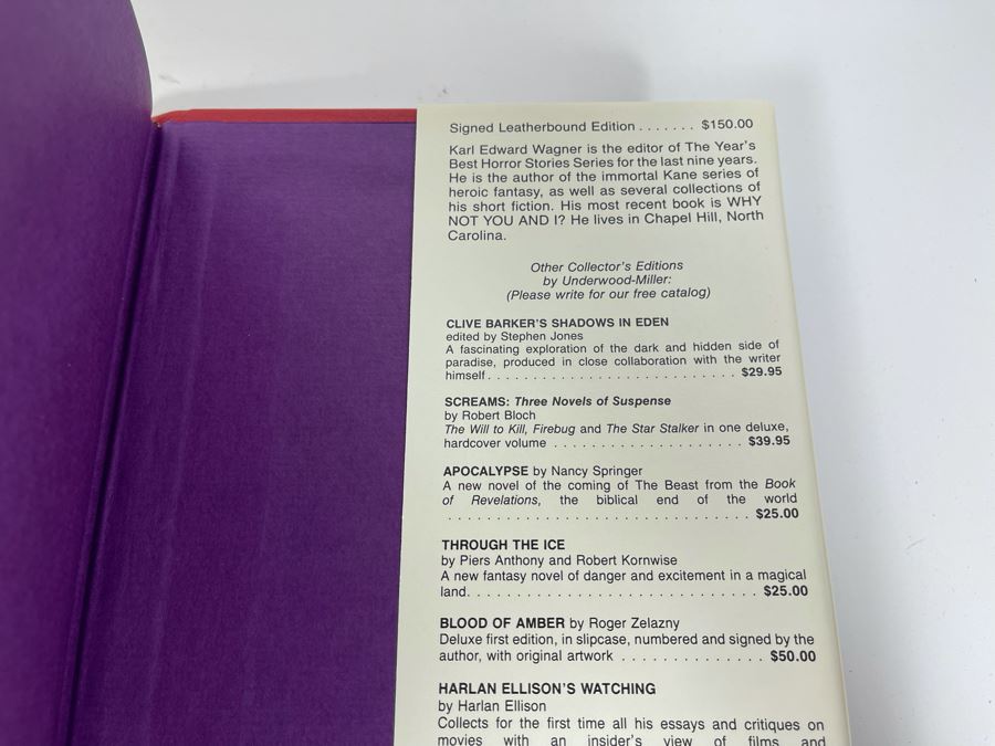 Signed Limited / First Edition Hardcover Book With Case Horrorstory Volume One Edited By Karl Edward Wagner Signed By Multiple Authors - See Photos [Photo 22]