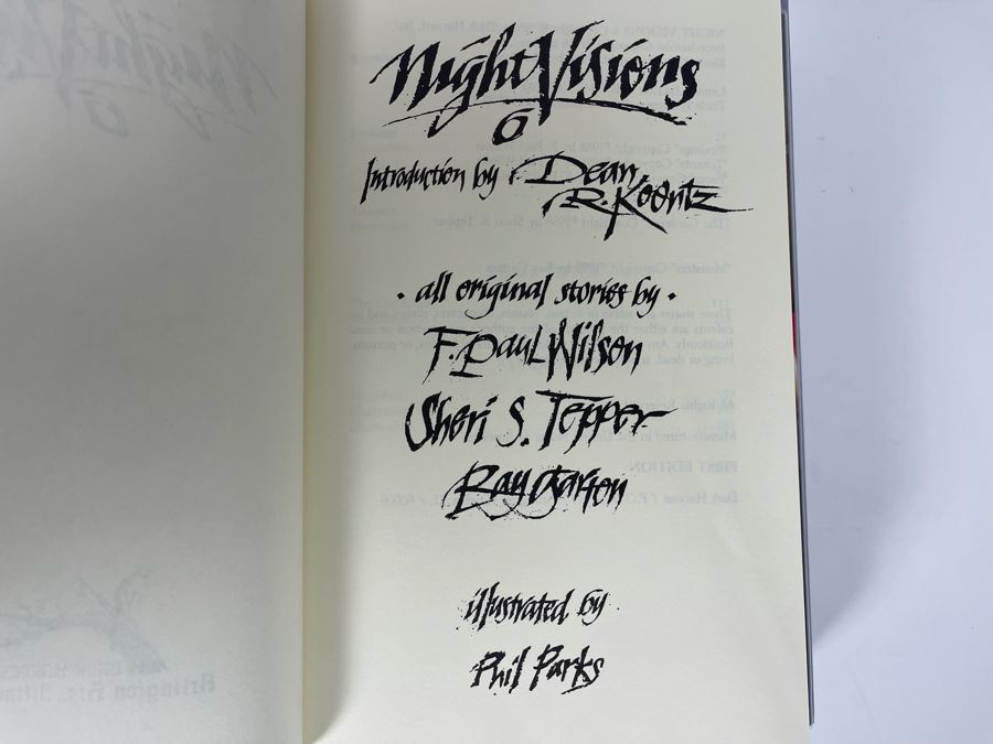 Signed Limited / First Edition Hardcover Book With Slipcover Night Visions 6 Signed By F. Paul Wilson, Sheri S. Tepper, Ray Garton, Dean R. Koontz And Phil Parks [Photo 6]