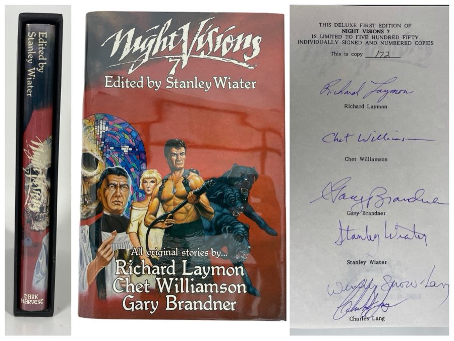 Signed Limited / First Edition Hardcover Book With Slipcover Night Visions 7 Signed By Richard Laymon, Chet Willamson, Gary Brandner, Stanley Wiater, Charles Lang [Photo 1]