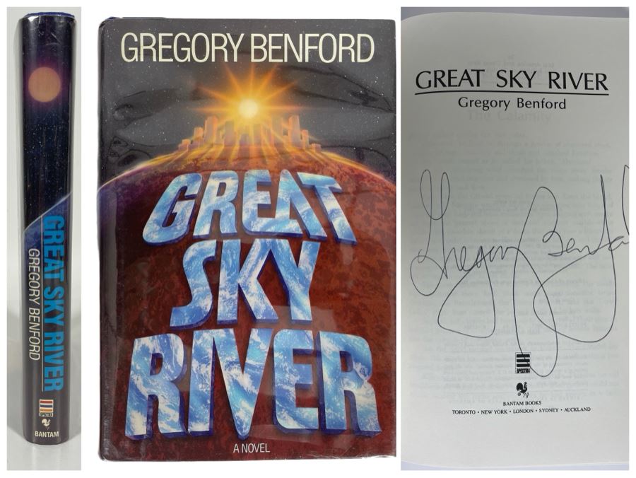 Signed First Edition Hardcover Book Great Sky River By Gregory Benford [Photo 1]