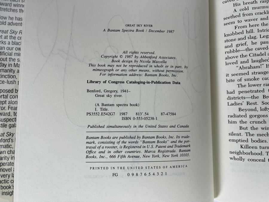 Signed First Edition Hardcover Book Great Sky River By Gregory Benford [Photo 7]