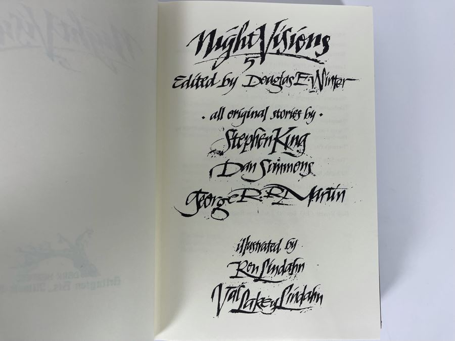 Signed Limited / First Edition Hardcover Book With Slipcover Night Visions 5 Signed By Stephen King, Dan Simmons, George R. R. Martin, Douglas E. Winter, Ron And Val Lakey Lindahn [Photo 9]