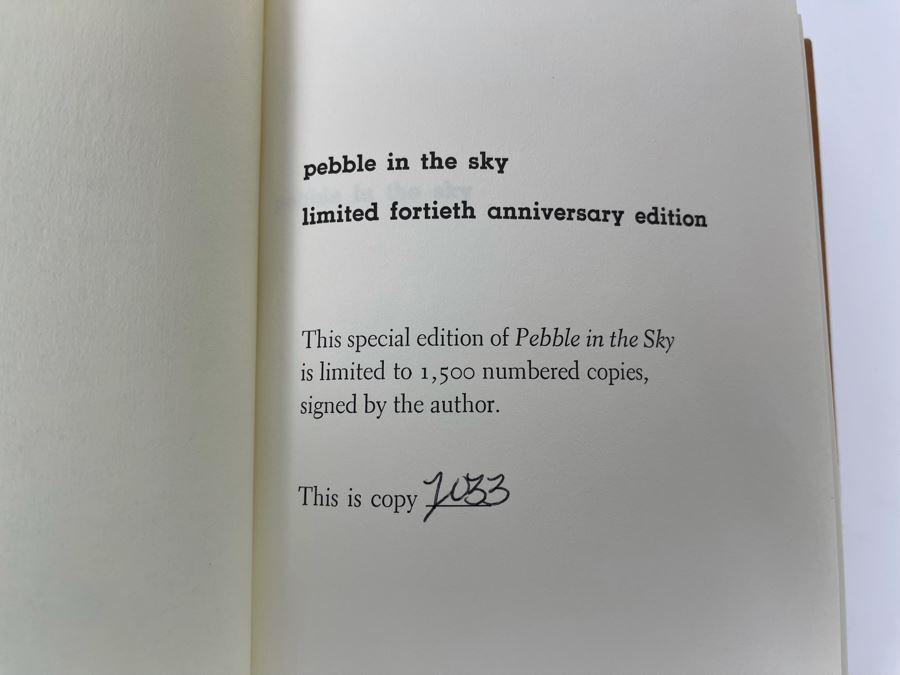 Signed Limited / First Edition Hardcover Book With Slipcover Pebble In The Sky Limited Fortieth Anniversary Edition By Isaac Asimov [Photo 10]