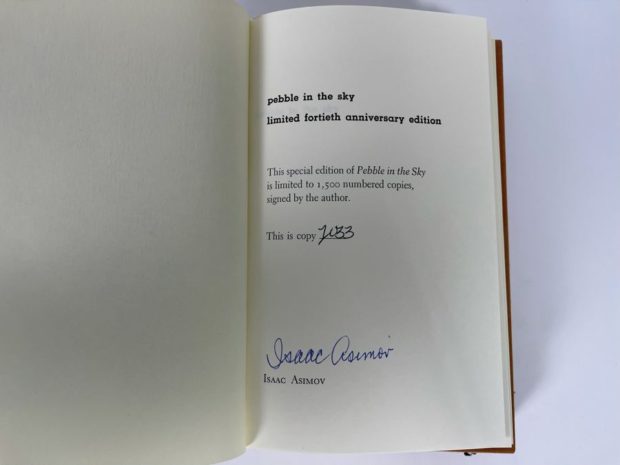 Signed Limited / First Edition Hardcover Book With Slipcover Pebble In The Sky Limited Fortieth Anniversary Edition By Isaac Asimov [Photo 8]