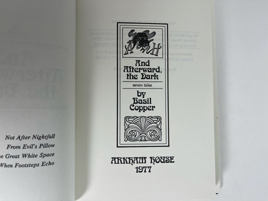 First Edition Hardcover Books From Evil's Pillow / And Afterward, The Dark By Basi Copper [Photo 3]