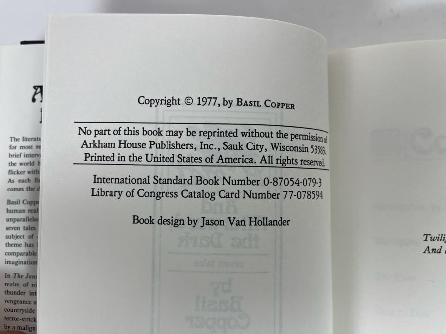 First Edition Hardcover Books From Evil's Pillow / And Afterward, The Dark By Basi Copper [Photo 4]