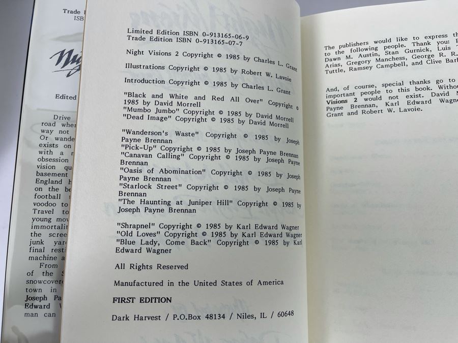 Pair Of First Edition Hardcover Books: Night Visions 2 And 9 [Photo 5]