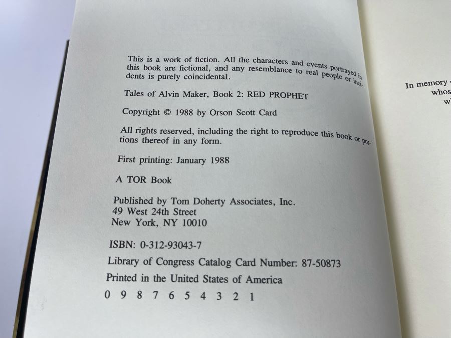Eight First Edition Hardcover Books By Orson Scott Card [Photo 13]