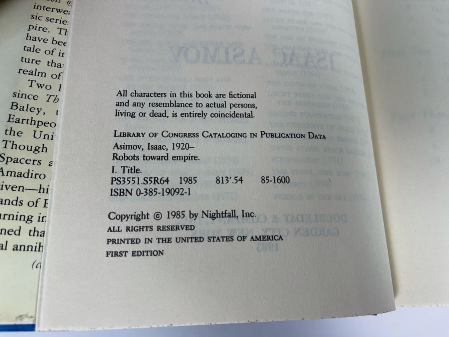 Isaac Asimov Hardcover Books Including Two First Edition Isaac Asimov Books Robots And Empire [Photo 4]