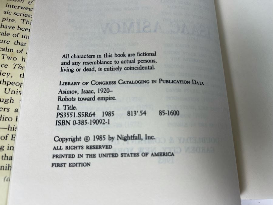 Isaac Asimov Hardcover Books Including Two First Edition Isaac Asimov Books Robots And Empire [Photo 6]