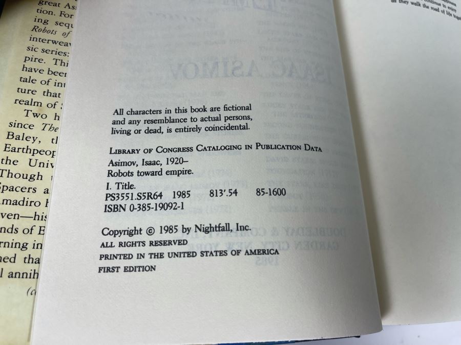 Isaac Asimov Hardcover Books Including Two First Edition Isaac Asimov Books Robots And Empire [Photo 7]
