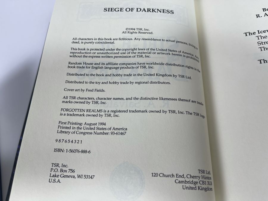 Seven First Edition Hardcover Books By R. A. Salvatore [Photo 8]