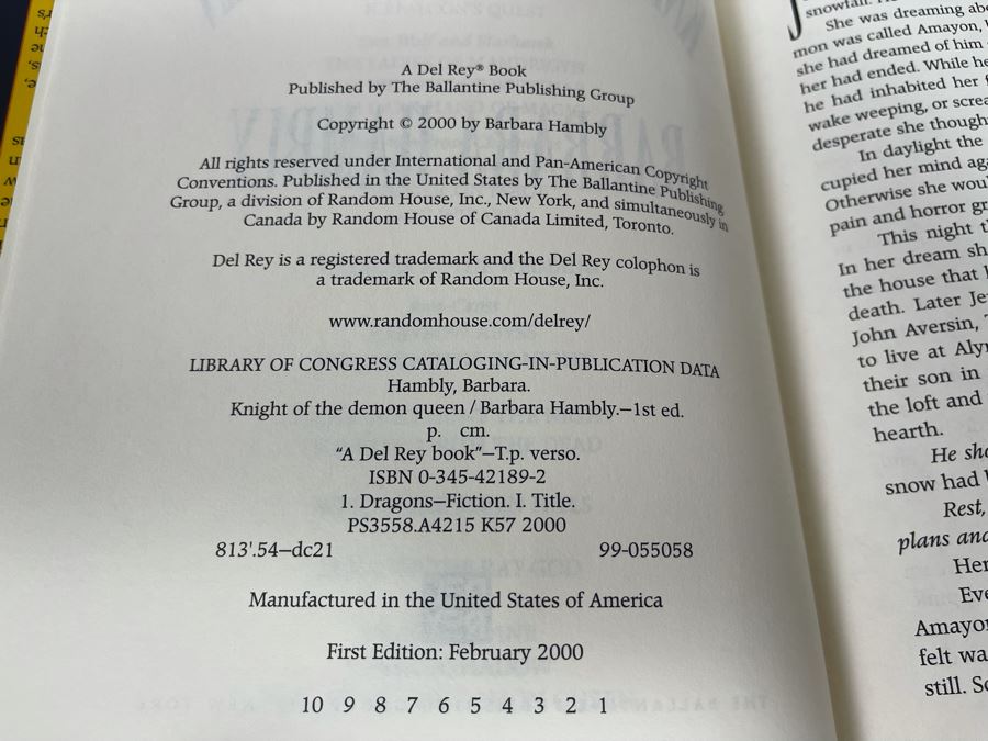 (3) First Edition Hardcover Books By Barbara Hambly And (2) First Edition Hardcover Books By Clive Barker [Photo 12]