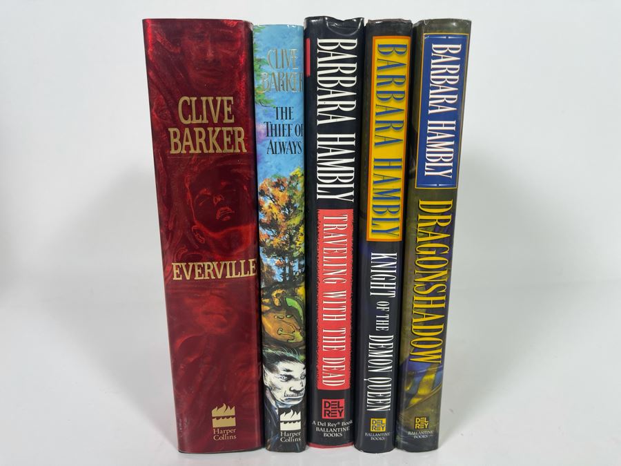(3) First Edition Hardcover Books By Barbara Hambly And (2) First Edition Hardcover Books By Clive Barker [Photo 2]