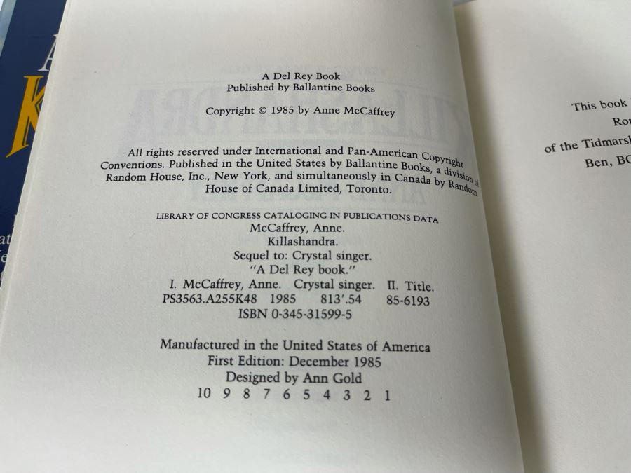 Nine First Edition Hardcover Books By Anne McCaffrey [Photo 3]