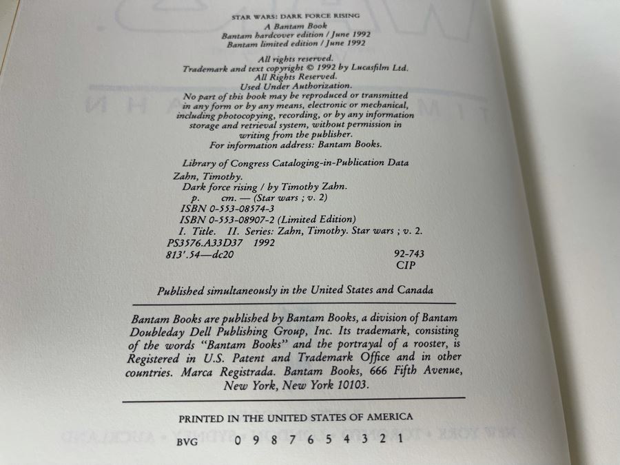 Four First Edition Hardcover Books Star Wars By Timothy Zahn [Photo 3]