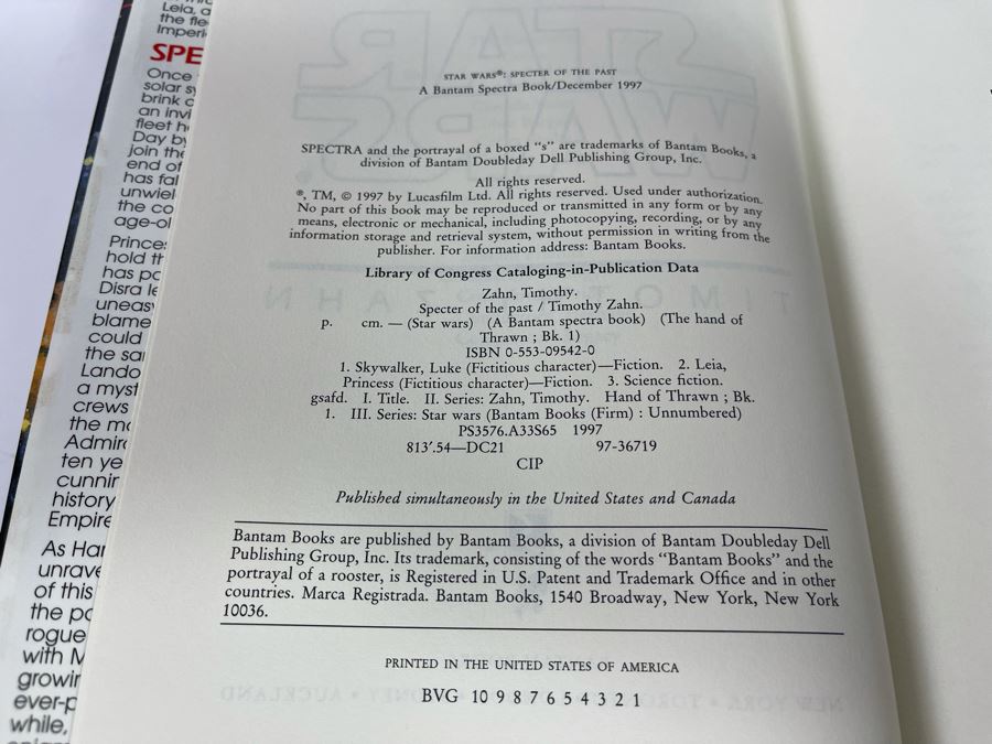 Four First Edition Hardcover Books Star Wars By Timothy Zahn [Photo 5]