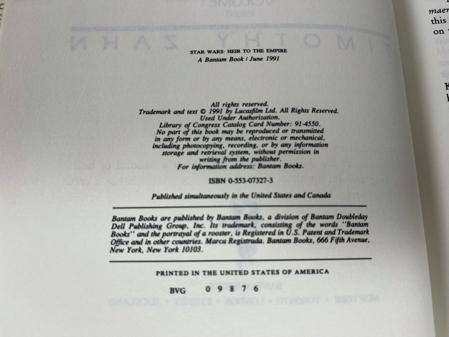 Four First Edition Hardcover Books Star Wars By Timothy Zahn [Photo 7]