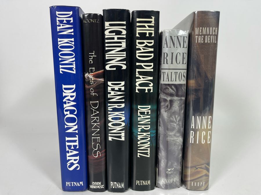 Six First Edition Hardcover Books By Dean Koontz And Anne Rice