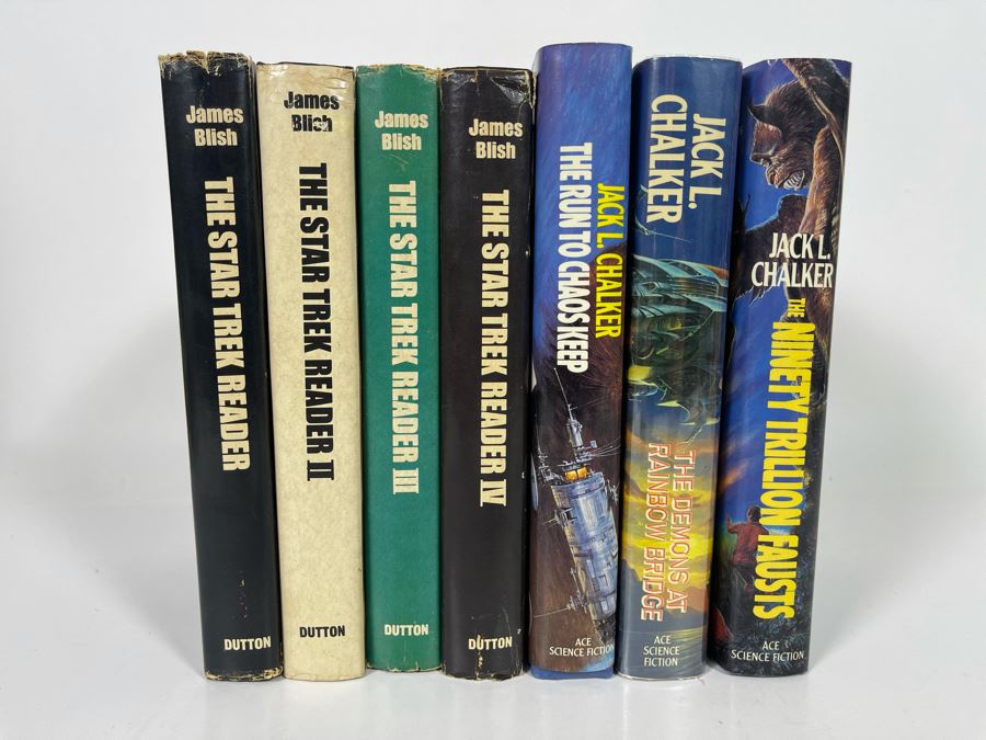 Seven First Edition Hardcover Science Fiction Books By James Blish And Jack L. Chalker