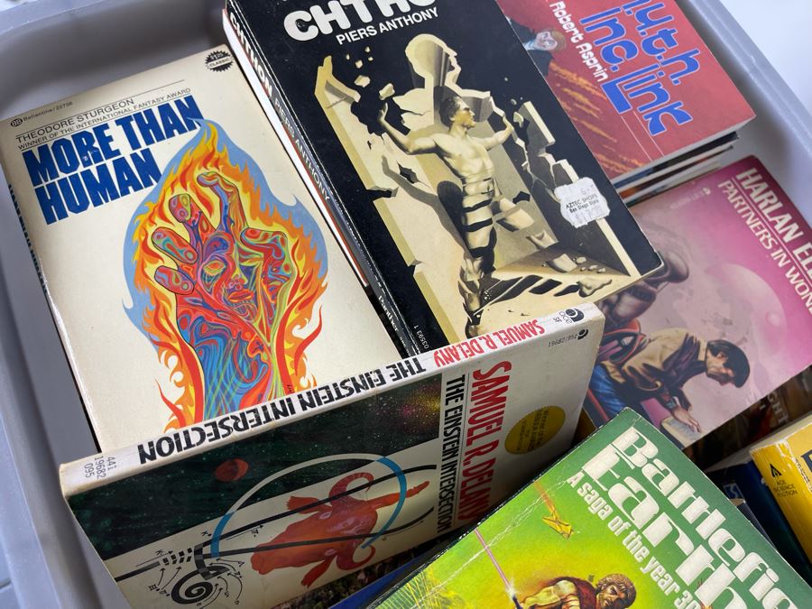 Large Plastic Bin Of Paperback Science Fiction Fantasy Books [Photo 7]