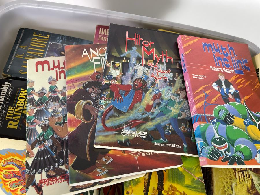 Large Plastic Bin Of Paperback Science Fiction Fantasy Books [Photo 8]