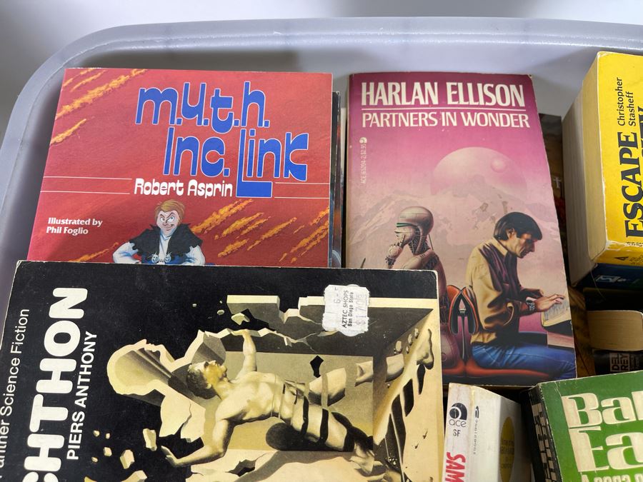 Large Plastic Bin Of Paperback Science Fiction Fantasy Books [Photo 6]